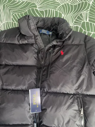 Chaqueta Puffer Ralph Lauren Negra Roja