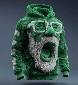 Maglione natalizio da donna/uomo Babbo Natale con gatto