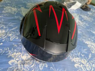 Casco Moto Negro y Rojo Talla L