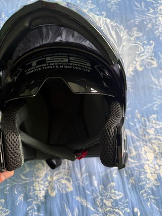 Casco Moto Negro y Rojo Talla L