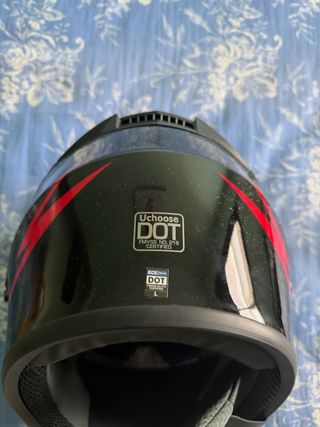 Casco Moto Negro y Rojo Talla L