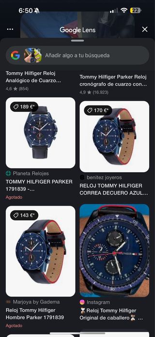 Reloj Tommy Hilfiger Cronógrafo Azul y Negro negoc