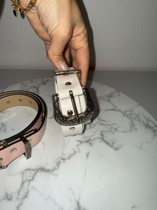 Set 2 Cinture Donna Rosa e Bianca