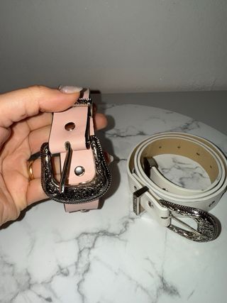 Set 2 Cinture Donna Rosa e Bianca