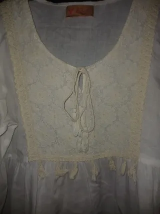 Blusa Boho Ibicenca Encaje Talla Única