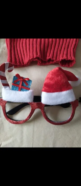 Lote 2 Gorros y 2 Gafas Navidad