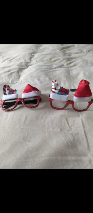Lote 2 Gorros y 2 Gafas Navidad