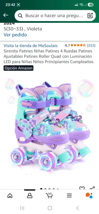 Patines 4 Ruedas Ajustables Violeta