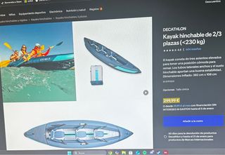 Kayak hinchable Decathlon 2/3 plazas