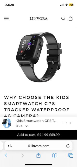 Reloj Infantil GPS Negro