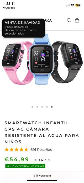 Reloj Infantil GPS Negro