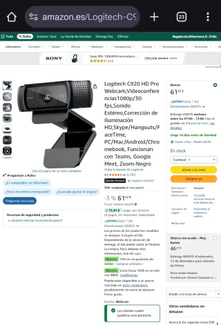 Logitech C920 HD Pro 1080p