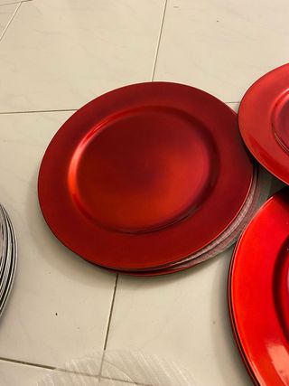 6 Sottopiatti decorativi rossi