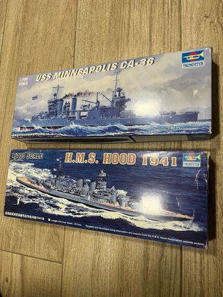 Maquetas Trumpeter USS Minneapolis y HMS Hood