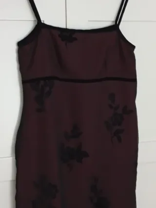 Vestido largo fiesta negro y rojo