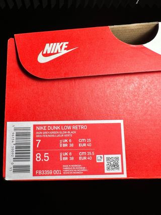 Nike Dunk Low Gris Negro Verde Talla 40