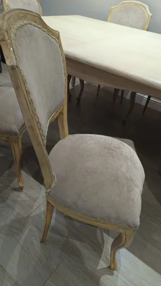 Mesa comedor 120x180 + 6 sillas + mesa baja