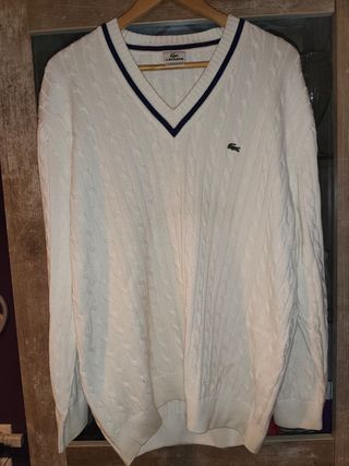 Jersey Lacoste Blanco Punto de Cable, precioso!New