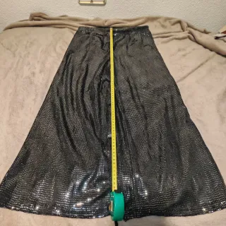 Pantalón ancho plateado brillante