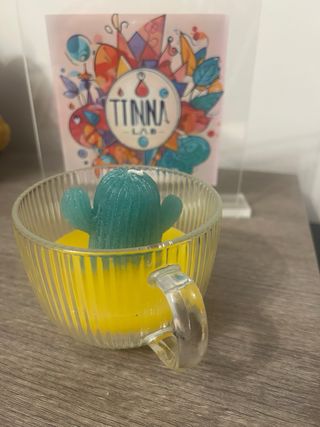 Candela profumata cactus in vetro