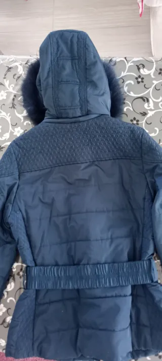 Giaccone donna blu con cappuccio taglia 44