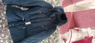 Giaccone donna blu con cappuccio taglia 44