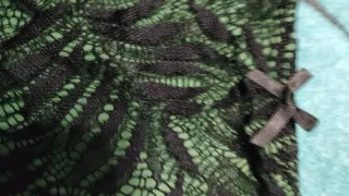 Culotte T-L Negro/Verde Encaje