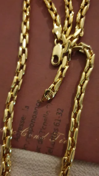 Cadena chapada en oro 18k mide 60 cm