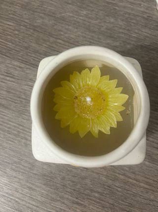 Candela profumata girasole in ceramica