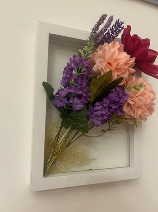 Quadretto fiori finti resina