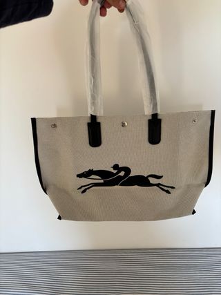 Bolso Longchamp Roseau Beige/Negro