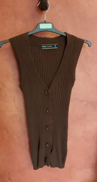 Chaleco jersey canalé punto mujer Lefties talla S