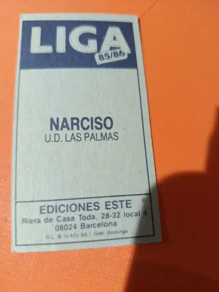 Cromo Narciso UD Las Palmas 85/86