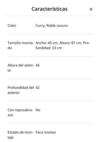 Pack 4 Sillas Comedor JONSTRUP Color Curry (JYSK)