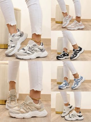 Zapatillas deportivas suela gorda, inspiración NB