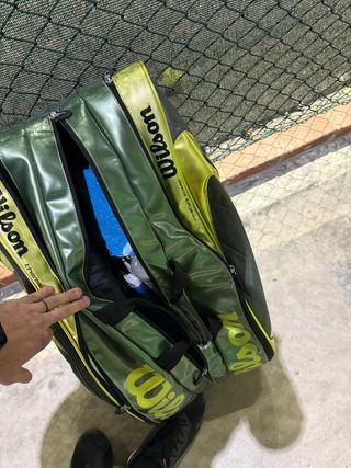 Raquetero Wilson K Factor Verde y Negro