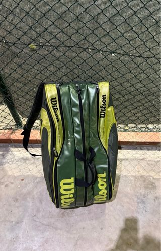 Raquetero Wilson K Factor Verde y Negro