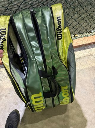 Raquetero Wilson K Factor Verde y Negro