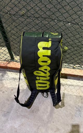 Raquetero Wilson K Factor Verde y Negro