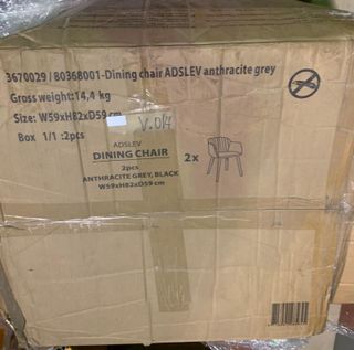 Pack 2 Sillas Comedor ADSLEV Gris Antracita (JYSK)