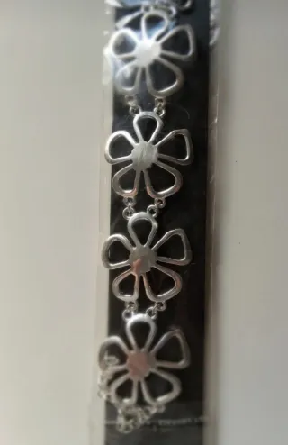Pulsera plateada flores, regalo pendiente de perla