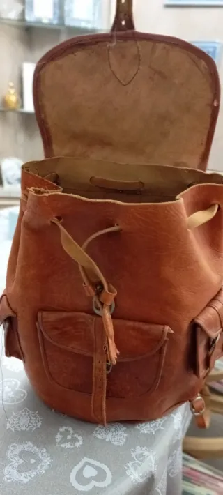 Mochila de cuero auténtico