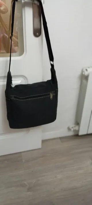 Bolso bandolera tela sintética negro