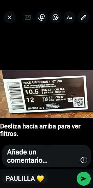 Zapatillas Nike Air Force 1 Negras/Azules