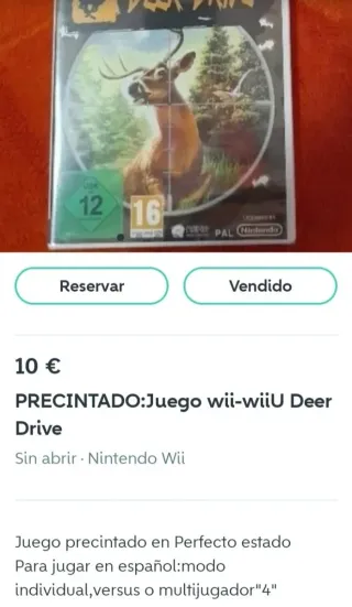 Juego PRECINTADO Wii Deer Drive+Escopeta EDICIÓN