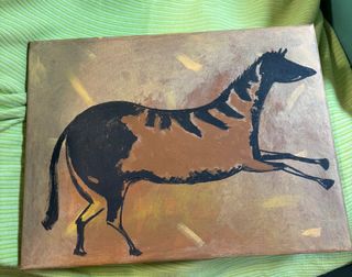 Cuadro Lienzo Caballo Estilo Primitivo