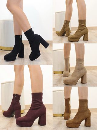 Botín de tacón grueso , inspiración ZARA .