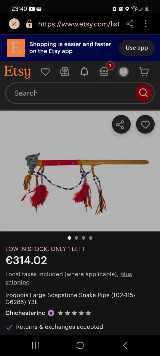 Artesanía Pueblo Iroqués: esteatita tallada y made