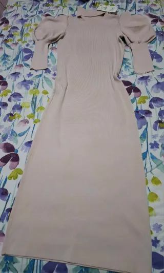 Vestido largo Zara rosa palo