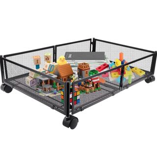 2 cajas almacenaje metálica con ruedas